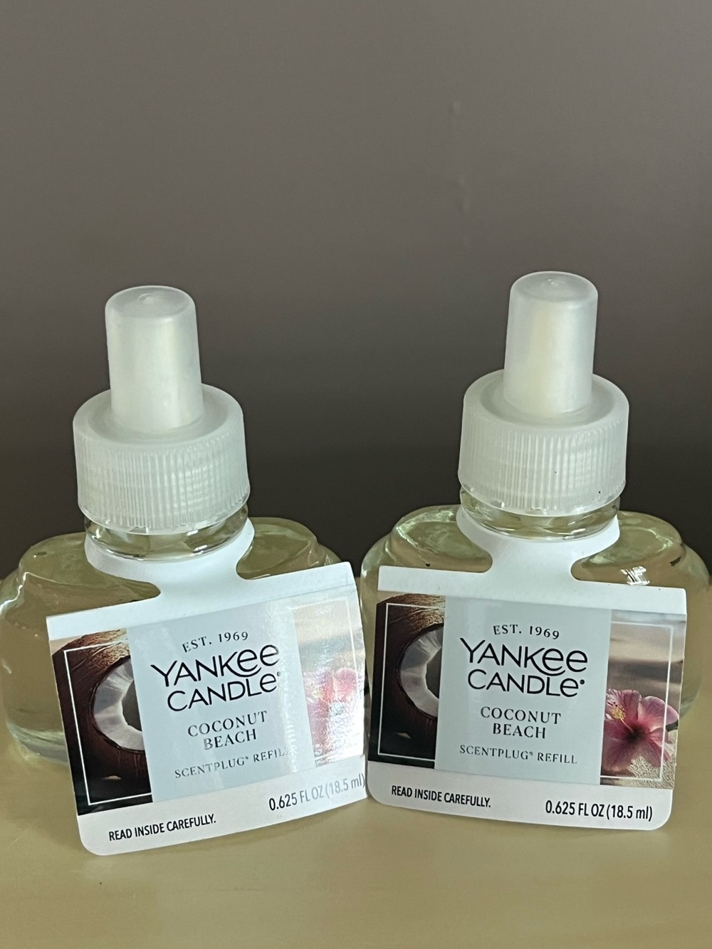 Two New Yankee Candle Coconut Beach Plug In Scented Refills